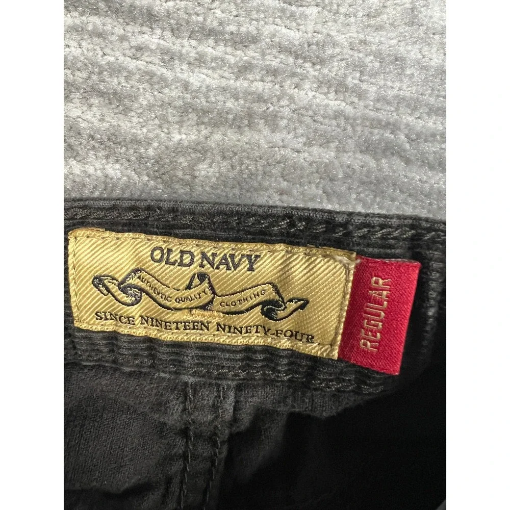 Old Navy Pants Boys 8 Slim Gray Corduroy Straight Leg Adjustable Waist Cotton